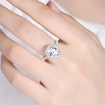 Load image into Gallery viewer, 4 Ct Oval Cut Moissanite Halo Engagement Ring - Engagement Ring
