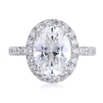 Load image into Gallery viewer, 4 Ct Oval Cut Moissanite Halo Engagement Ring - Engagement Ring
