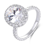 Load image into Gallery viewer, 4 Ct Oval Cut Moissanite Halo Engagement Ring - Engagement Ring
