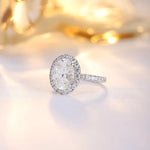 Load image into Gallery viewer, 4 Ct Oval Cut Moissanite Halo Engagement Ring - Engagement Ring
