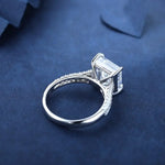 Load image into Gallery viewer, 4 Ct Princess Cut Lab Diamond Half Luxury Pave Engagement Ring - Engagement Ring
