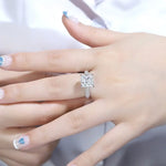 Load image into Gallery viewer, 4 Ct Princess Cut Lab Diamond Half Luxury Pave Engagement Ring - Engagement Ring
