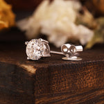 Load image into Gallery viewer, Classic Round Cut Lab Diamond Four Prongs Ear Studs
