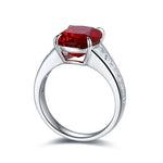 Load image into Gallery viewer, 5.3 Ct Cushion Shape Lab Ruby Four Prongs Half Graduating Channel Engagement Ring - Engagement Ring
