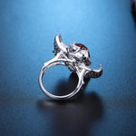 Load image into Gallery viewer, 5 Ct Oval Cut Lab Ruby Art Deco Engagement Ring - Engagement Ring
