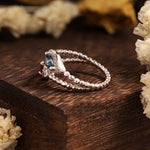 Load image into Gallery viewer, Pear Cut Blue Topaz &amp; Garnet Toi Et Moi Ring
