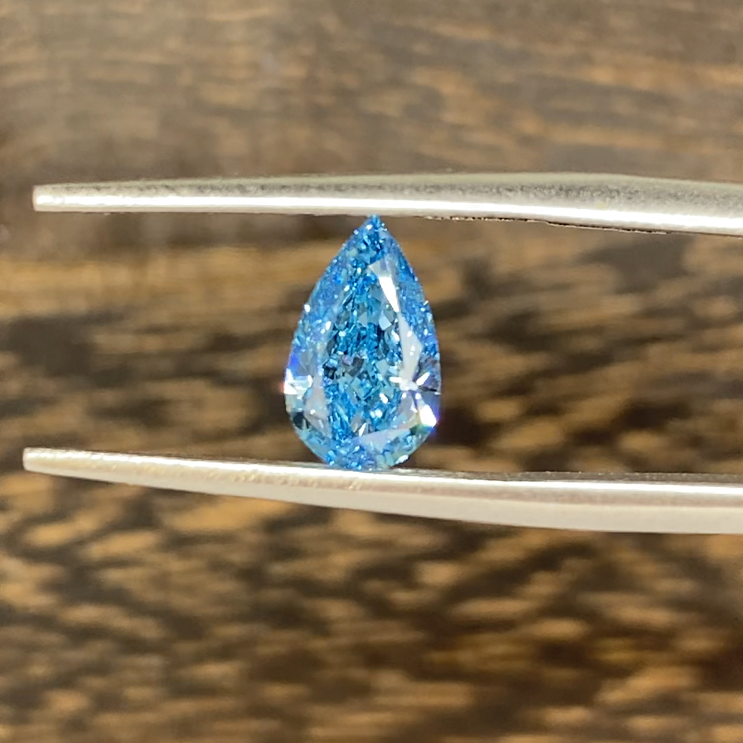 1.147 Ct Pear Cut Fancy Blue Lab Diamond VS