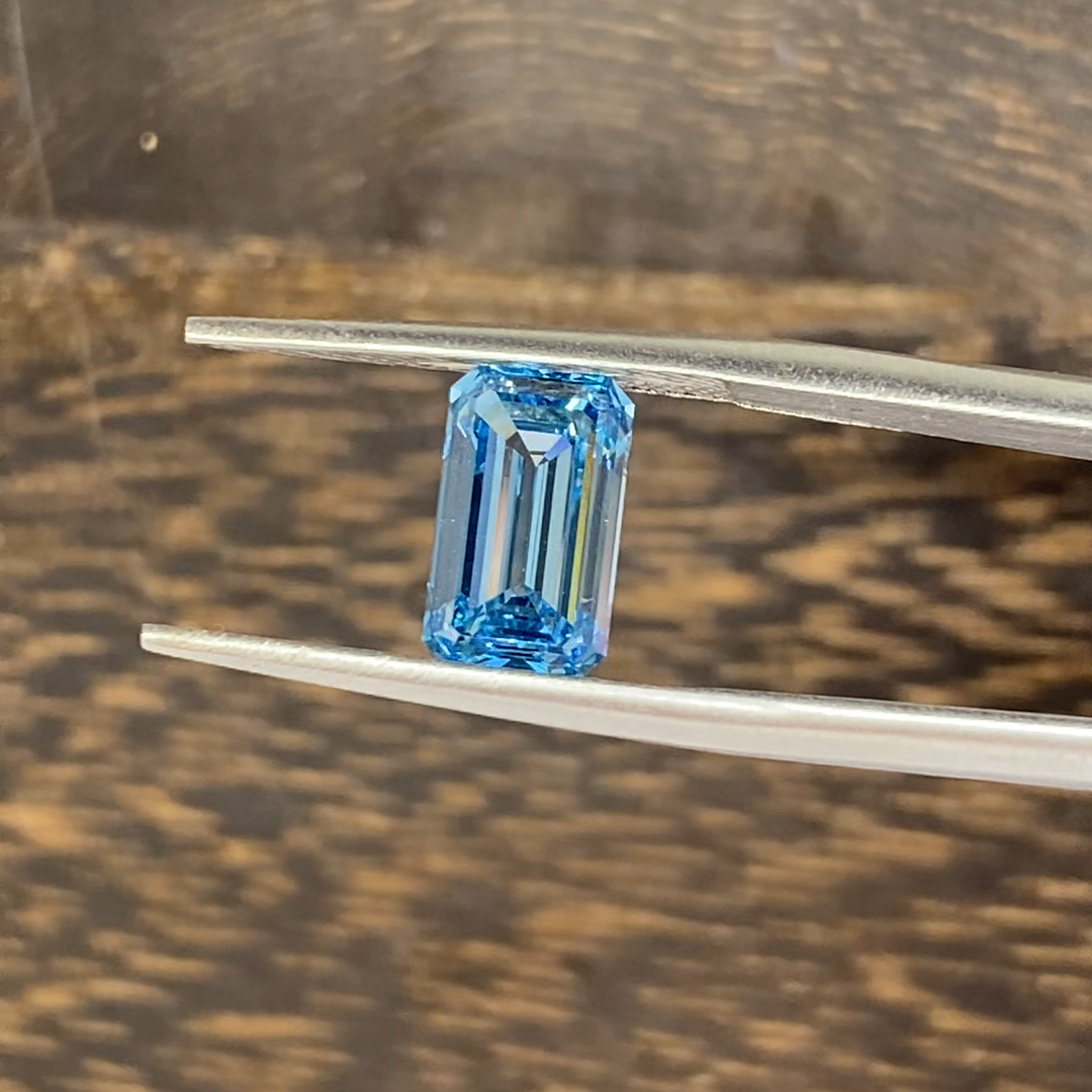 2.148 Ct Emerald Cut Fancy Blue Lab Diamond VS