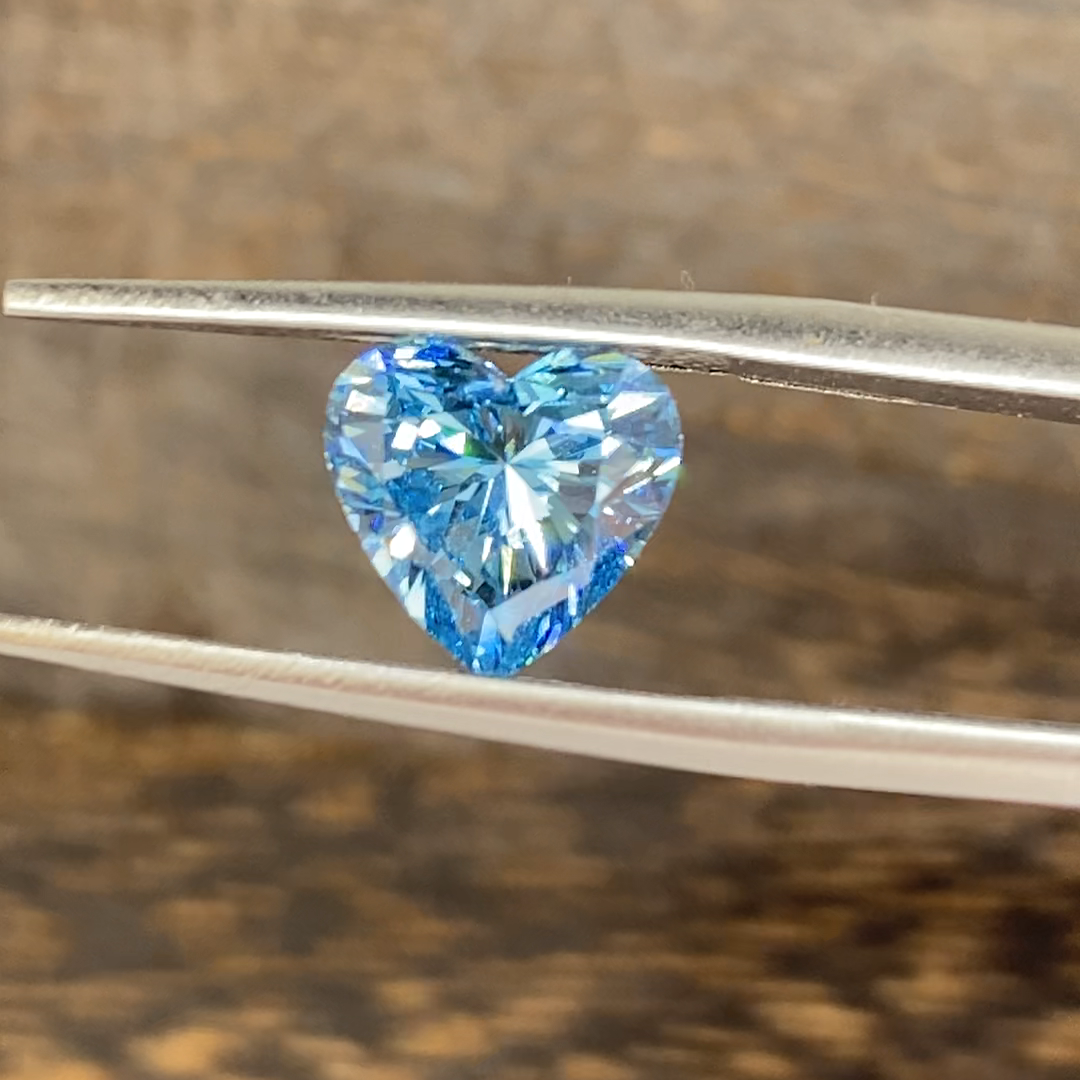 2.06 Ct Heart Shape Fancy Blue Lab Diamond VS