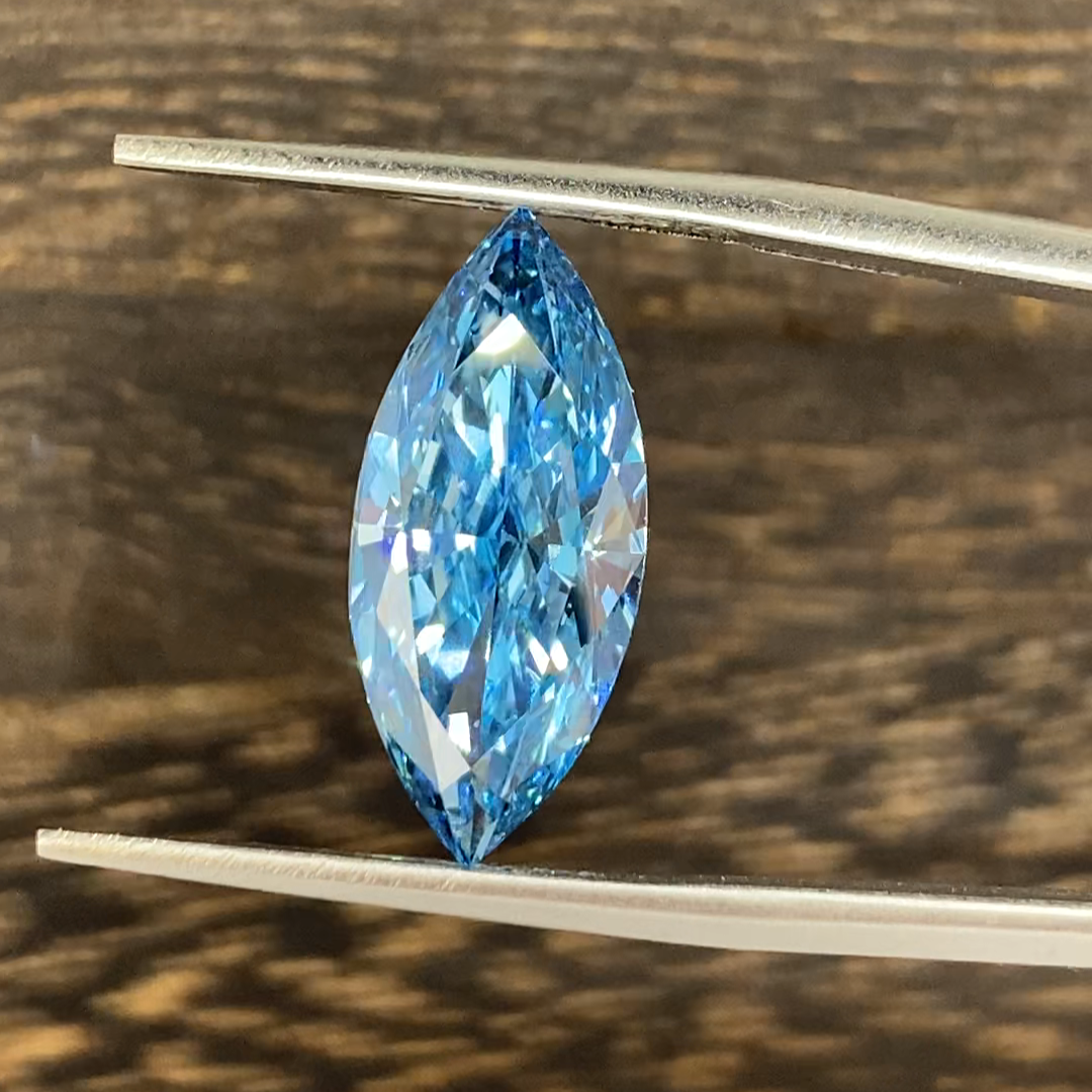 4.519 Ct Marquise Cut Fancy Blue Lab Diamond VS1