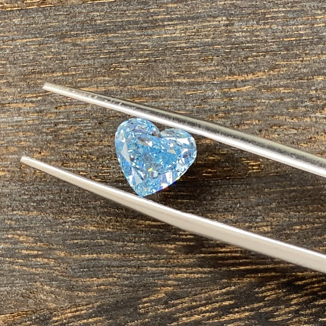 1.770 Ct Heart Shape Fancy Blue Lab Diamond VS