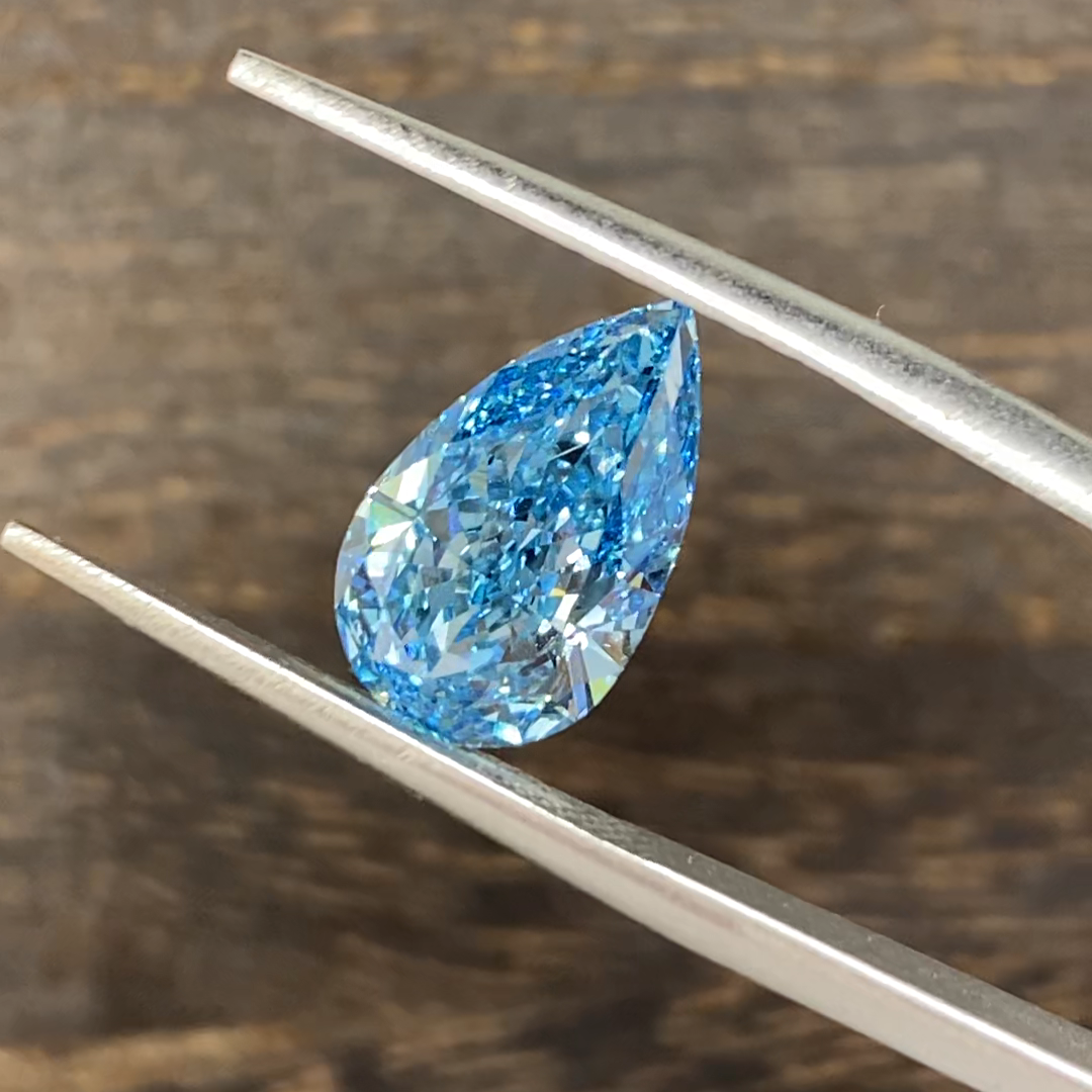 3.002 Ct Pear Cut Fancy Blue Lab Diamond VS