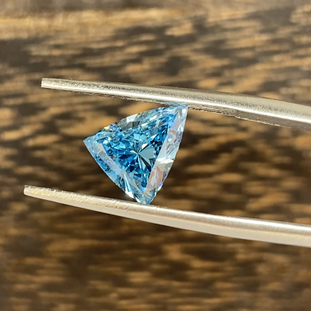 1.876 Ct Trillion Cut Fancy Blue Lab Diamond VS2