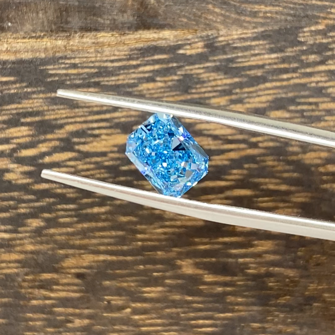 2.06 Ct Radiant Cut Fancy Blue Lab Diamond VS