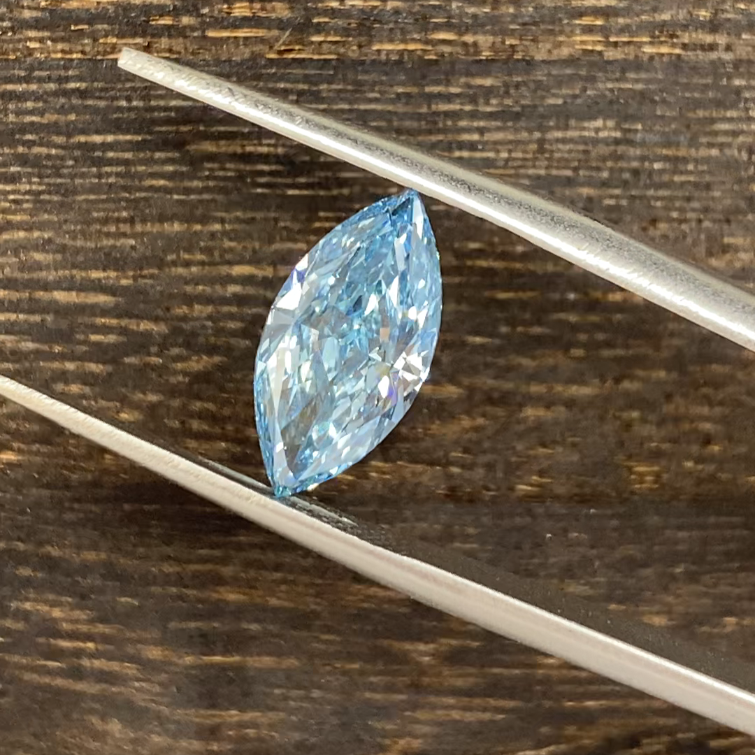 2.253 Ct Marquise Cut Fancy Blue Lab Diamond VS