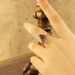 Load image into Gallery viewer, Vintage Kite Cut Moss Agate Art Deco Engagement Ring
