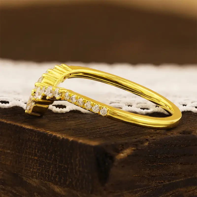 Curved Round Cut Stacking Band - LGG Jewelry