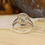 Load image into Gallery viewer, Double Halo 1.37 Ct Oval Cut Fancy Blue Lab Diamond Engagement Ring
