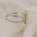 Load image into Gallery viewer, IGI Certified 1.79 Ct Emerald Cut Fancy Vivid Yellow Lab Diamond Solitaire Engagement Ring
