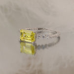 Load image into Gallery viewer, IGI Certified 1.79 Ct Emerald Cut Fancy Vivid Yellow Lab Diamond Solitaire Engagement Ring
