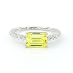 Load image into Gallery viewer, IGI Certified 1.79 Ct Emerald Cut Fancy Vivid Yellow Lab Diamond Solitaire Engagement Ring
