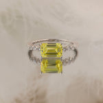 Load image into Gallery viewer, IGI Certified 1.79 Ct Emerald Cut Fancy Vivid Yellow Lab Diamond Solitaire Engagement Ring
