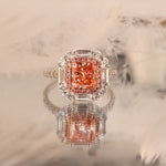 Load image into Gallery viewer, Pink Halo 1.54 Ct Radiant Cut Fancy Pink Lab Diamond Cluster Engagement Ring
