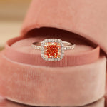 Load image into Gallery viewer, 2.04 Ct Radiant Cut Fancy Pink Lab Diamond Halo Engagement Ring
