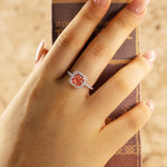 Load image into Gallery viewer, 2.04 Ct Radiant Cut Fancy Pink Lab Diamond Halo Engagement Ring
