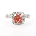 Load image into Gallery viewer, 2.04 Ct Radiant Cut Fancy Pink Lab Diamond Halo Engagement Ring
