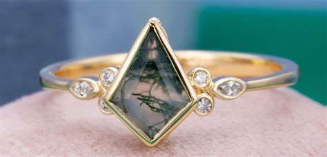 Moss Agate Engagement Rings