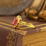 Load image into Gallery viewer, Art Deco Oval Cut Lab Padparadscha Engagement Ring - Engagement Ring
