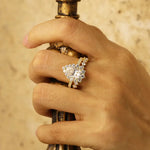 Load image into Gallery viewer, Classic 2 Ct Pear Shape Halo Bridal Ring Set - 2pcs - Wedding Ring
