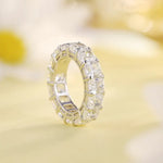 Load image into Gallery viewer, Cushion Cut Lab Diamond Eternity Band - Wedding Ring
