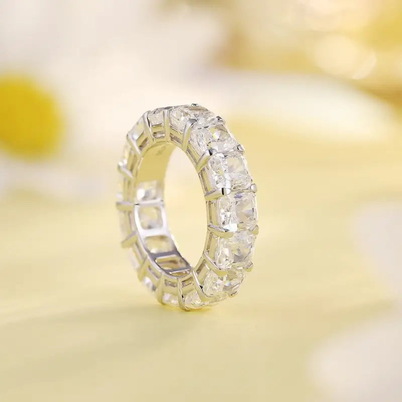 Cushion Cut Lab Diamond Eternity Band - Wedding Ring