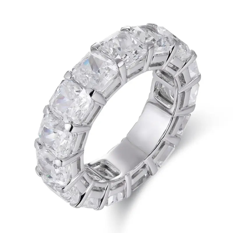 Cushion Cut Lab Diamond Eternity Band - Wedding Ring