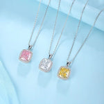 Load image into Gallery viewer, Cushion Cut Lab Diamond Halo Pendant Necklace - Necklace &amp; Pendant
