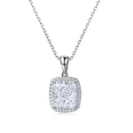 Load image into Gallery viewer, Cushion Cut Lab Diamond Halo Pendant Necklace - Necklace &amp; Pendant
