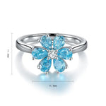 Load image into Gallery viewer, Daisy Pear Cut Blue Moissanite Engagement Ring - Engagement Ring
