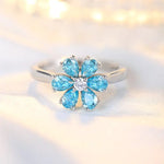 Load image into Gallery viewer, Daisy Pear Cut Blue Moissanite Engagement Ring - Engagement Ring
