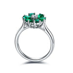 Load image into Gallery viewer, Daisy Pear Cut Lab Emerald Engagement Ring - Engagement Ring
