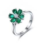 Load image into Gallery viewer, Daisy Pear Cut Lab Emerald Engagement Ring - Engagement Ring
