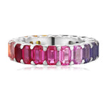 Load image into Gallery viewer, Graduating Pink Sapphire Four Prongs Eternity Band - Wedding Ring
