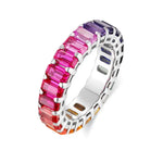 Load image into Gallery viewer, Graduating Pink Sapphire Four Prongs Eternity Band - Wedding Ring
