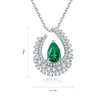 Load image into Gallery viewer, Heart of Tear Lab Emerald Pendant Necklace - Necklace &amp; Pendant
