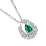 Load image into Gallery viewer, Heart of Tear Lab Emerald Pendant Necklace - Necklace &amp; Pendant
