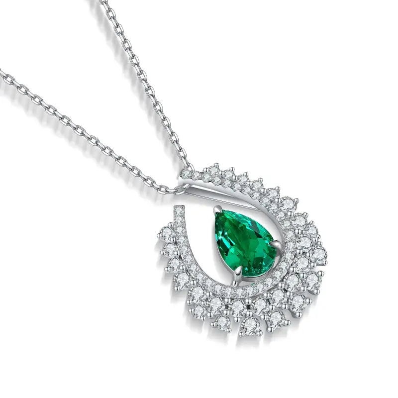 Heart of Tear Lab Emerald Pendant Necklace - Necklace & Pendant