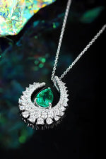 Load image into Gallery viewer, Heart of Tear Lab Emerald Pendant Necklace - Necklace &amp; Pendant
