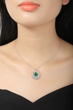 Load image into Gallery viewer, Heart of Tear Lab Emerald Pendant Necklace - Necklace &amp; Pendant
