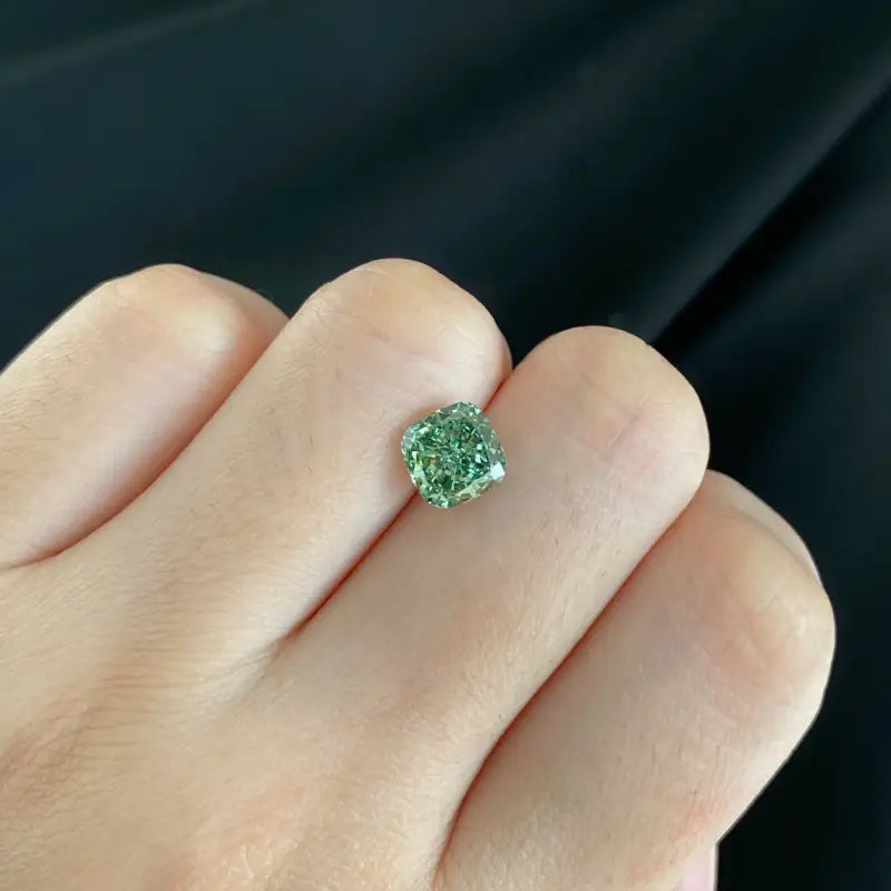 IGI Certified Cushion Cut 2.05 Ct Fancy Intense Green Lab Diamond VS1 Clarity - Gemstone